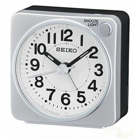 Relógio Despertador Seiko Branco e Preto