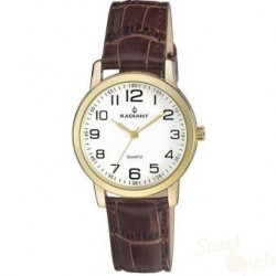 Relógio Radiant GRAND 34MM WHITE DIAL IPG BROWN LEATHER