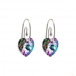 Silver earrings swarovski crystal vitrail light
