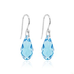 Silver earrings swarovski cristal blue