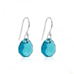 Silver Majestic earrings Blue Zircon