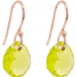 Silver earrings Citrus Green, Goldplated